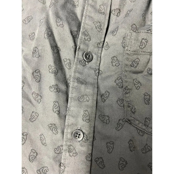 Marmot Men’s casual Gray Button-Down Shirt with Cute Animal Print Long Sleeve - Picture 2 of 5
